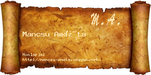 Mancsu Amáta névjegykártya